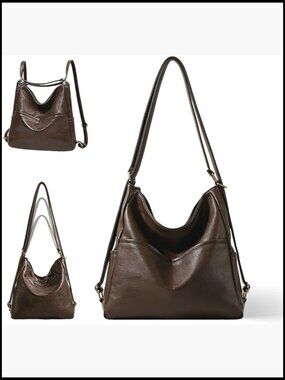 Convertible Backpack Purse Vegan Leather Tote Hobo Crossbody Shoulder Handbag